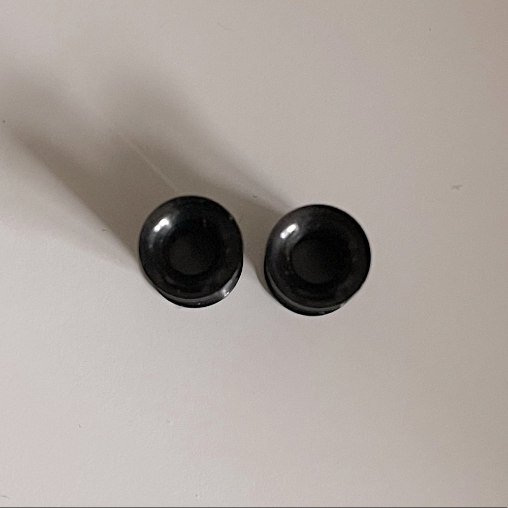 Black tone surgical steel ear tunnels 2g inner threaded body jewelry